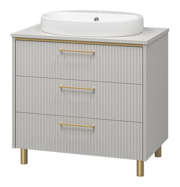 Изображение товара Тумба с умывальником Brevita Elche 80 / ELC-0080-0302Я+0116 (серый кашемир)