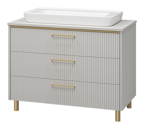 Изображение товара Тумба с умывальником Brevita Elche 100 / ELC-0100-0302Я+0117 (серый кашемир)