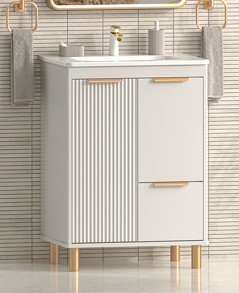 Изображение товара Тумба с умывальником Brevita Risacca Crema 60 / RIS-06060-0342Я+B-OND060-01 (серый кашемир)