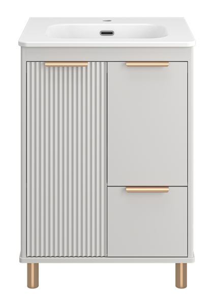 Изображение товара Тумба с умывальником Brevita Risacca Crema 60 / RIS-06060-0342Я+B-OND060-01 (серый кашемир)