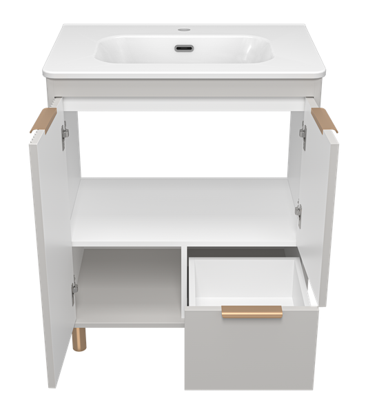 Изображение товара Тумба с умывальником Brevita Risacca Crema 70 / RIS-06070-0342Я+B-OND070-01 (серый кашемир)