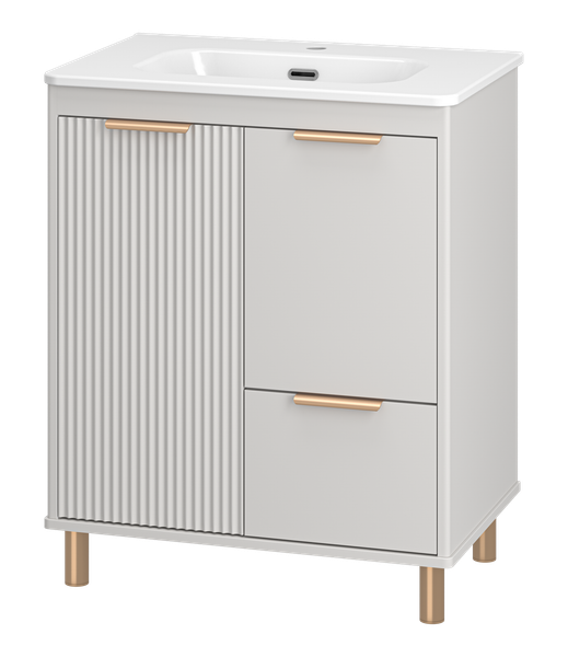 Изображение товара Тумба с умывальником Brevita Risacca Crema 70 / RIS-06070-0342Я+B-OND070-01 (серый кашемир)