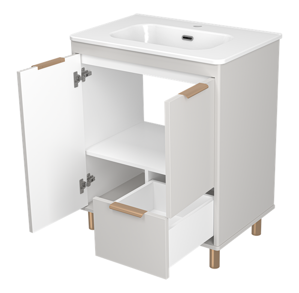 Изображение товара Тумба с умывальником Brevita Risacca Crema 70 / RIS-06070-0342Я+B-OND070-01 (серый кашемир)