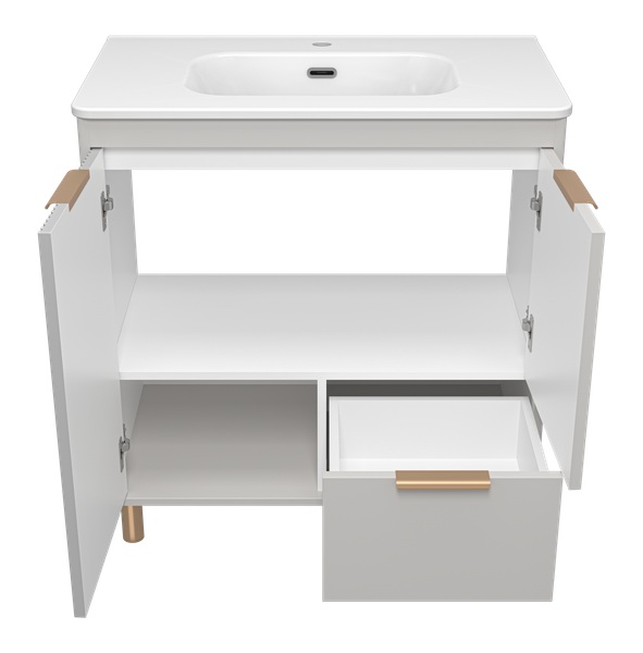 Изображение товара Тумба с умывальником Brevita Risacca Crema 80 / RIS-06080-0342Я+B-OND080-01 (серый кашемир)