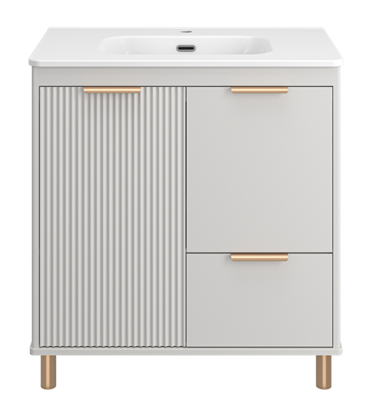 Изображение товара Тумба с умывальником Brevita Risacca Crema 80 / RIS-06080-0342Я+B-OND080-01 (серый кашемир)