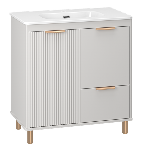 Изображение товара Тумба с умывальником Brevita Risacca Crema 80 / RIS-06080-0342Я+B-OND080-01 (серый кашемир)