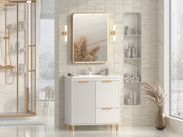 Изображение товара Тумба с умывальником Brevita Risacca Crema 80 / RIS-06080-0342Я+B-OND080-01 (серый кашемир)