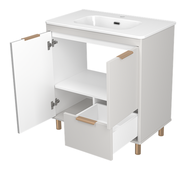 Изображение товара Тумба с умывальником Brevita Risacca Crema 80 / RIS-06080-0342Я+B-OND080-01 (серый кашемир)