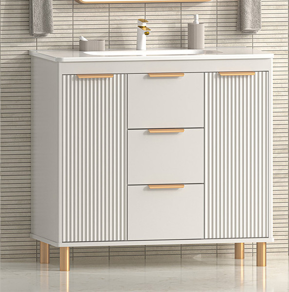 Изображение товара Тумба с умывальником Brevita Risacca Crema 90 / RIS-06090-0342Я+B-OND090-01 (серый кашемир)