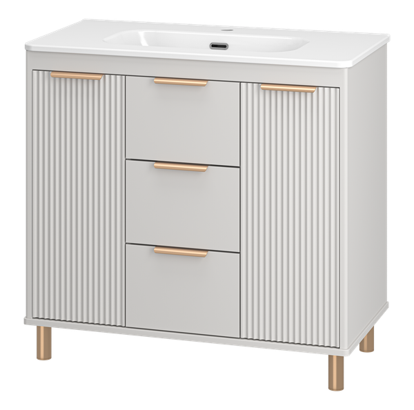 Изображение товара Тумба с умывальником Brevita Risacca Crema 90 / RIS-06090-0342Я+B-OND090-01 (серый кашемир)