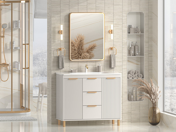 Изображение товара Тумба с умывальником Brevita Risacca Crema 100 / RIS-06100-0342Я+B-OND100-01 (серый кашемир)