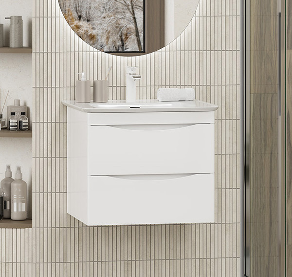 Изображение товара Тумба с умывальником Misty Мираж 60 / П-Мир-01060-011П2Я+RCW-140260WH