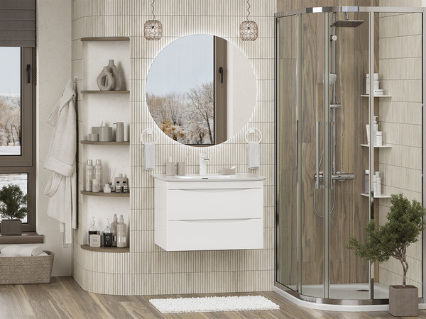 Изображение товара Тумба с умывальником Misty Мираж 70 / П-Мир-01070-011П2Я+RCW-140270WH