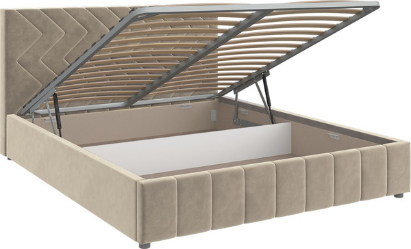 Изображение товара Двуспальная кровать Bravo Мебель Нельсон 120x200 с ПМ Стандарт Зигзаг 3 Вариант (серо-бежевый)