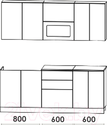 Изображение товара Кухонный гарнитур Артём-Мебель Адель со стеклом МДФ 2.0м (жемчуг матовый текстурный)