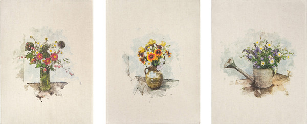 Изображение товара Набор полотенец Pole Kvetak (Беларускі лён) 46х60 24С112-ШР/рп/фкор/к. (388 Весенний букет new-3/сорт1)