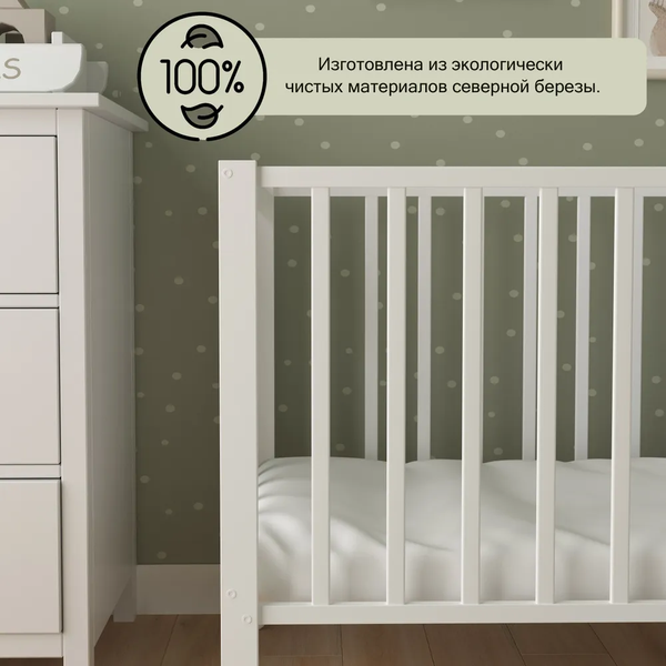 Изображение товара Детская кроватка СКВ СКВ-3 / 3194001 (белый)