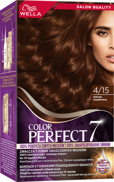 Изображение товара Крем-краска для волос Wella Color Perfect Стойкая 4/15 холодный шоколад