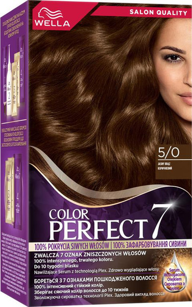 Изображение товара Крем-краска для волос Wella Color Perfect Стойкая 5/0 коричневый
