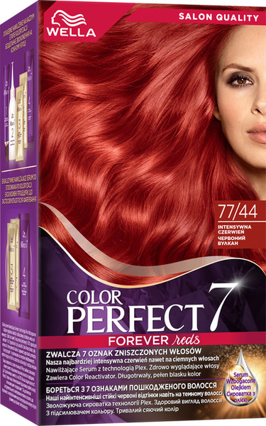 Изображение товара Крем-краска для волос Wella Color Perfect Стойкая 77/44 вулканический красный