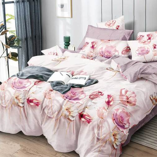 Изображение товара Комплект постельного белья Реноме 1.5сп Оливковая коллекция. Простыня на резинке УУ 6586 (поплин)