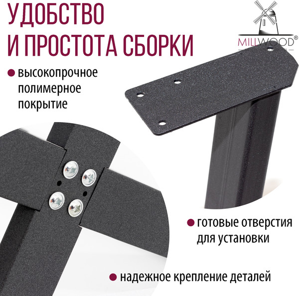 Изображение товара Обеденный стол Millwood Орлеан Л18 D90x1.8 (бетон/графит)