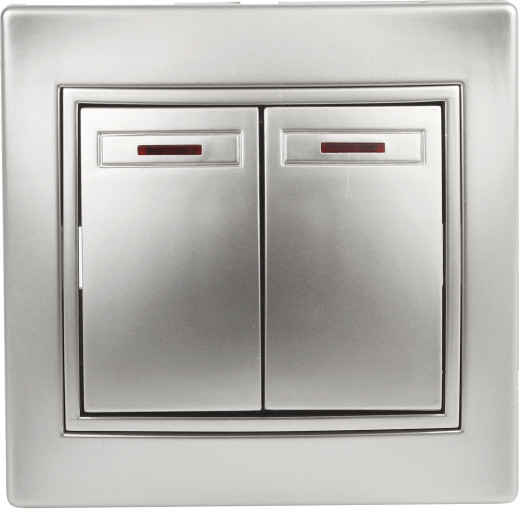 Изображение товара Выключатель INTRO Plano 1-105-03 / Б0053777 (алюминий)