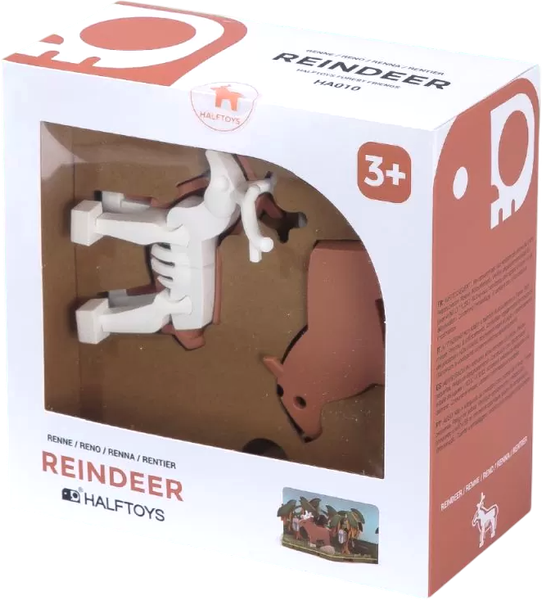 Изображение товара Игрушка-конструктор Halftoys Animal Олень с диорамой HA010