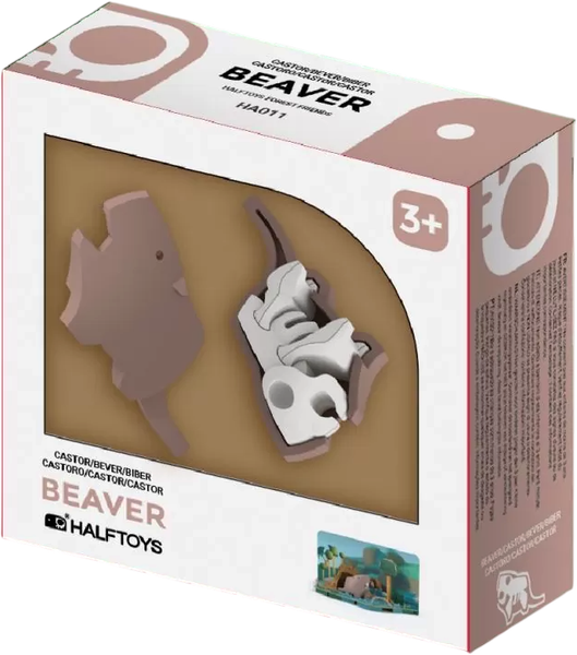 Изображение товара Игрушка-конструктор Halftoys Animal Бобр с диорамой HA011