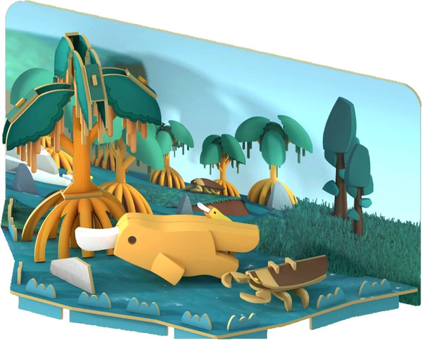 Изображение товара Игрушка-конструктор Halftoys Animal Утконос с диорамой HA012