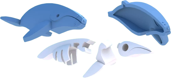 Изображение товара Игрушка-конструктор Halftoys Ocean Горбатый кит с диорамой HO004