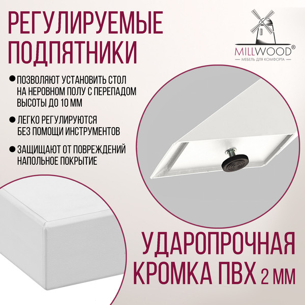 Изображение товара Обеденный стол Millwood Кейптаун 220x110x75 (белый/белый)