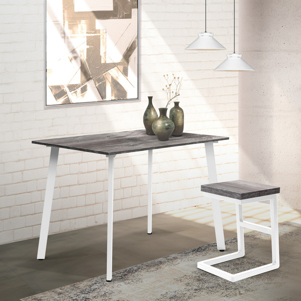 Изображение товара Обеденный стол Millwood Шанхай Л18 100x70х75 (сосна пасадена/металл белый)