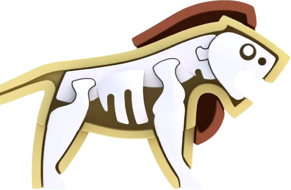 Изображение товара Игрушка-конструктор Halftoys Animal Лев с диорамой HA001