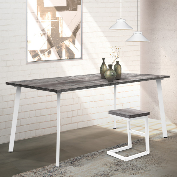 Изображение товара Обеденный стол Millwood Шанхай 130x80х75 (сосна пасадена/металл белый)