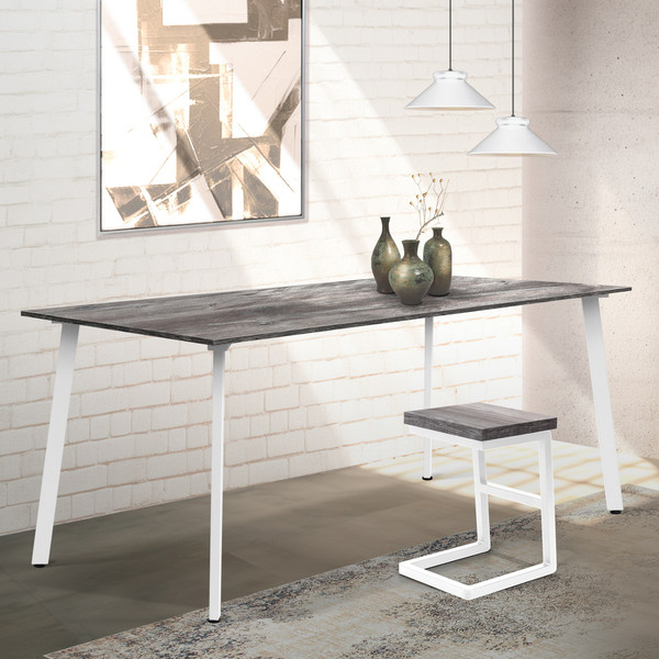 Изображение товара Обеденный стол Millwood Шанхай Л18 130x80х75 (сосна пасадена/металл белый)