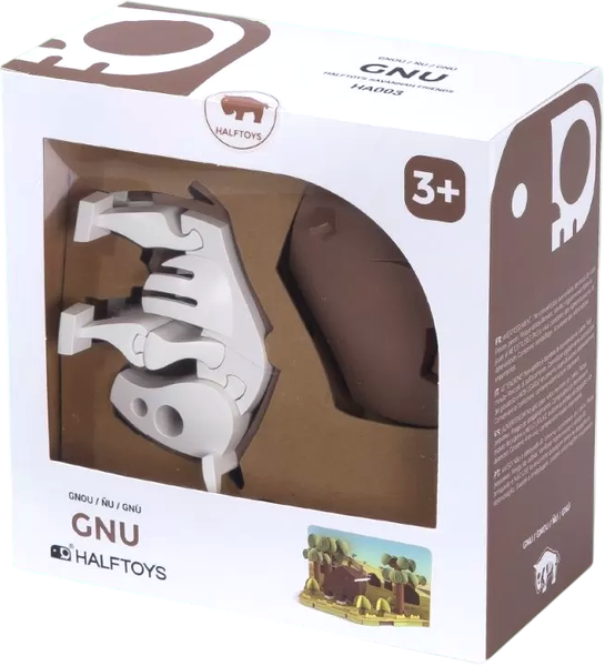 Изображение товара Игрушка-конструктор Halftoys Animal Гну с диорамой HA003