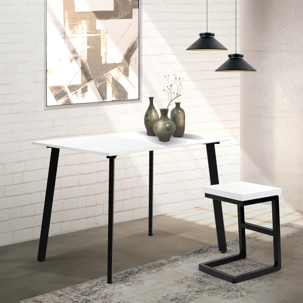 Изображение товара Обеденный стол Millwood Шанхай Л18 100x70х75 (белый/металл черный)