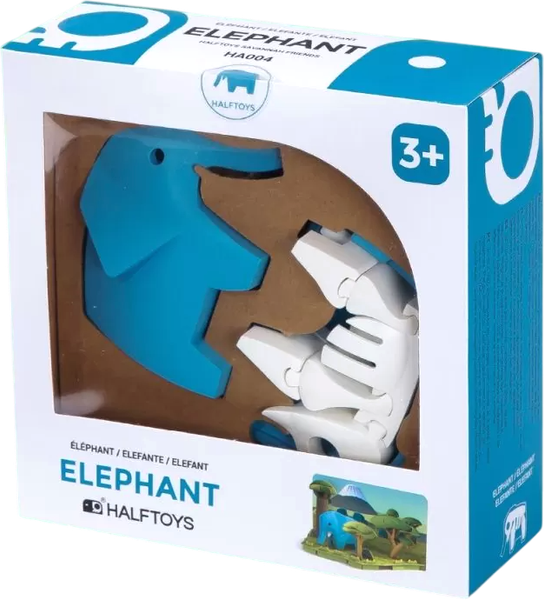 Изображение товара Игрушка-конструктор Halftoys Animal Слон с диорамой HA004