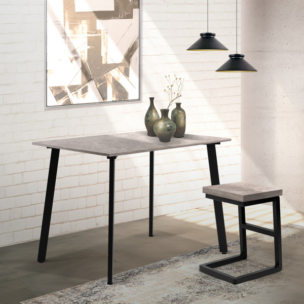 Изображение товара Обеденный стол Millwood Шанхай Л18 100x70х75 (бетон/металл черный)