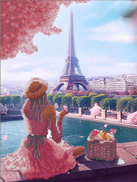Изображение товара Набор алмазной вышивки Centrum Девушка в Париже / 73529