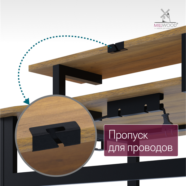 Изображение товара Компьютерный стол Millwood Каир Угловой 160x120х93.05 (дуб золотой Craft/металл черный)