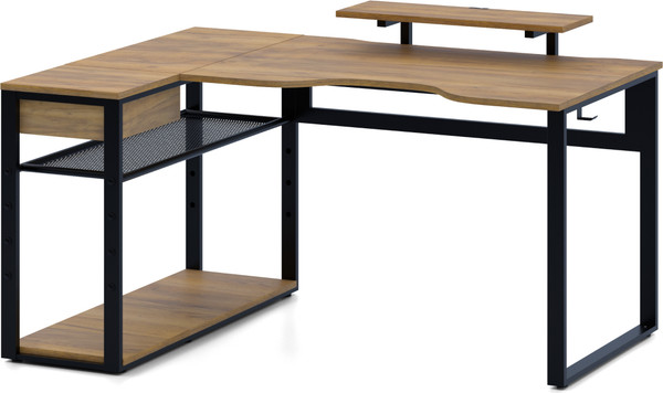 Изображение товара Компьютерный стол Millwood Каир Угловой 160x120х93.05 (дуб золотой Craft/металл черный)