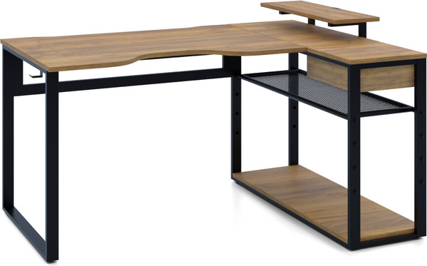 Изображение товара Компьютерный стол Millwood Каир Угловой 160x120х93.05 (дуб золотой Craft/металл черный)