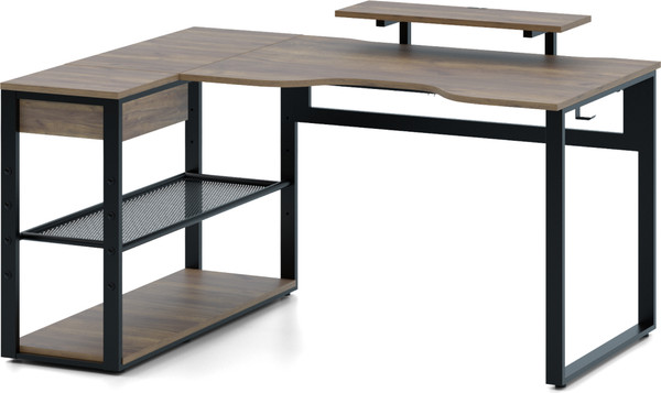 Изображение товара Компьютерный стол Millwood Каир Угловой 160x120х93.05 (дуб табачный Craft/металл черный)