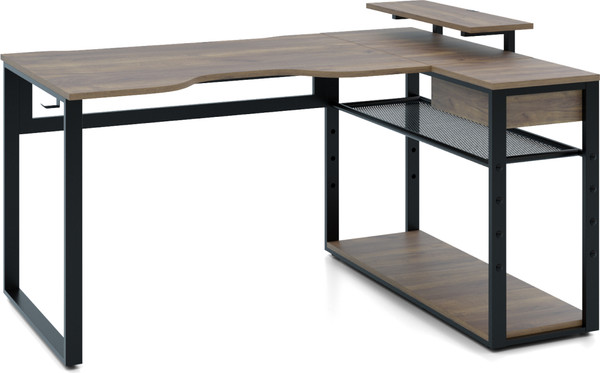 Изображение товара Компьютерный стол Millwood Каир Угловой 160x120х93.05 (дуб табачный Craft/металл черный)