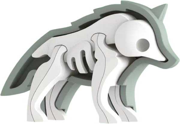 Изображение товара Игрушка-конструктор Halftoys Animal Волк с диорамой HA007