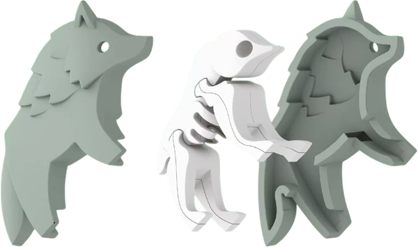 Изображение товара Игрушка-конструктор Halftoys Animal Волк с диорамой HA007