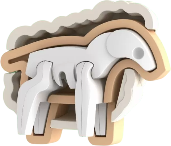 Изображение товара Игрушка-конструктор Halftoys Animal Овца с диорамой HA008