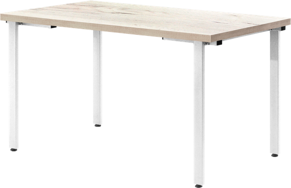 Изображение товара Обеденный стол Millwood Лофт Прага Л 130x80x75 (дуб белый Craft/металл белый)